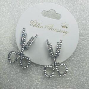 Silver Scissors Earrings